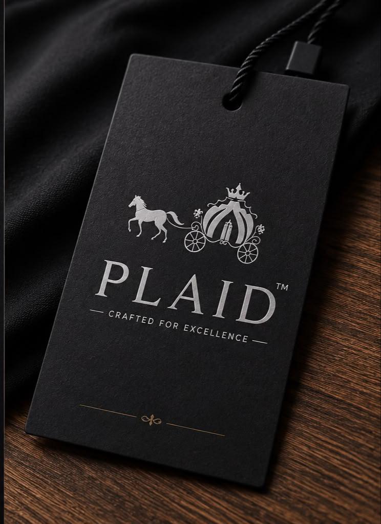 PLAID branded hang tag, the house label of The Best Cloth